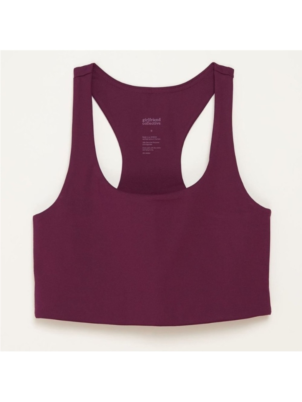 GIRLFRIEND COLLECTIVE Paloma Longline Sports Bra Plum S Racerback